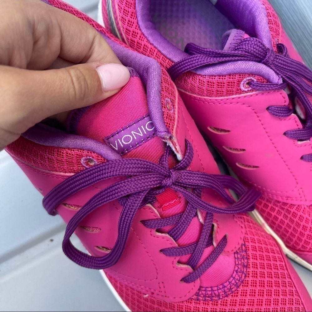 Vionic Benture Sneakers Fuchsia Pink Lace Up Comfort Shoes Mesh Leather Size 11 - Picture 10 of 13